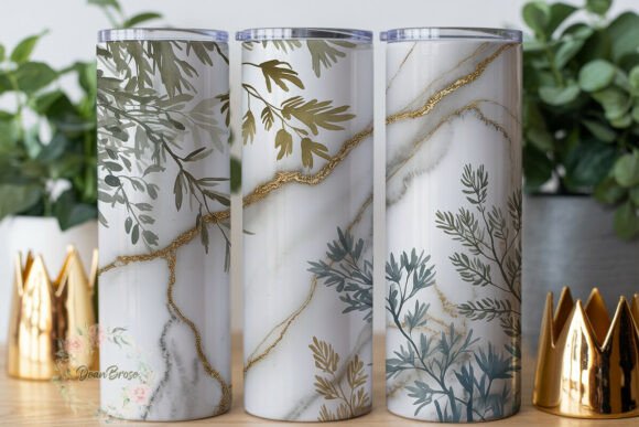 Download Elegant Marble Greenery 20oz Tumbler - Elegant marble Collection