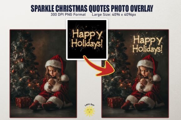 Download Sparkle Christmas Quote Photo Overlay - Premium Bundle