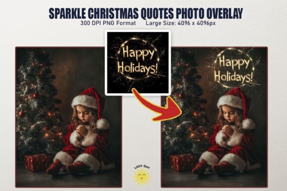 Download Sparkle Christmas Quote Photo Overlay - Premium Bundle