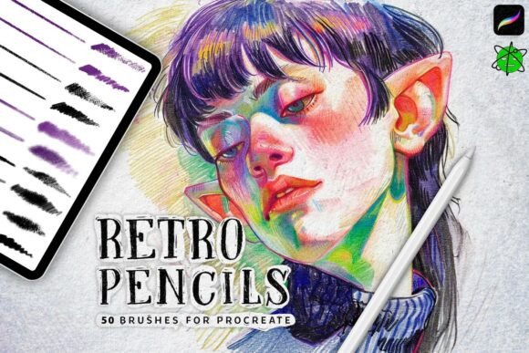 Download 50 Retro Pencil Procreate Brushes - Brushes Collection