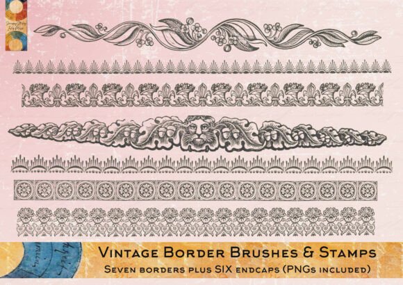 Download Vintage Border Affinity Stamps &amp; Brushes - Brushes Collection