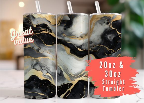 Download Elegant Marble Black and Gold Tumbler - Elegant marble Collection
